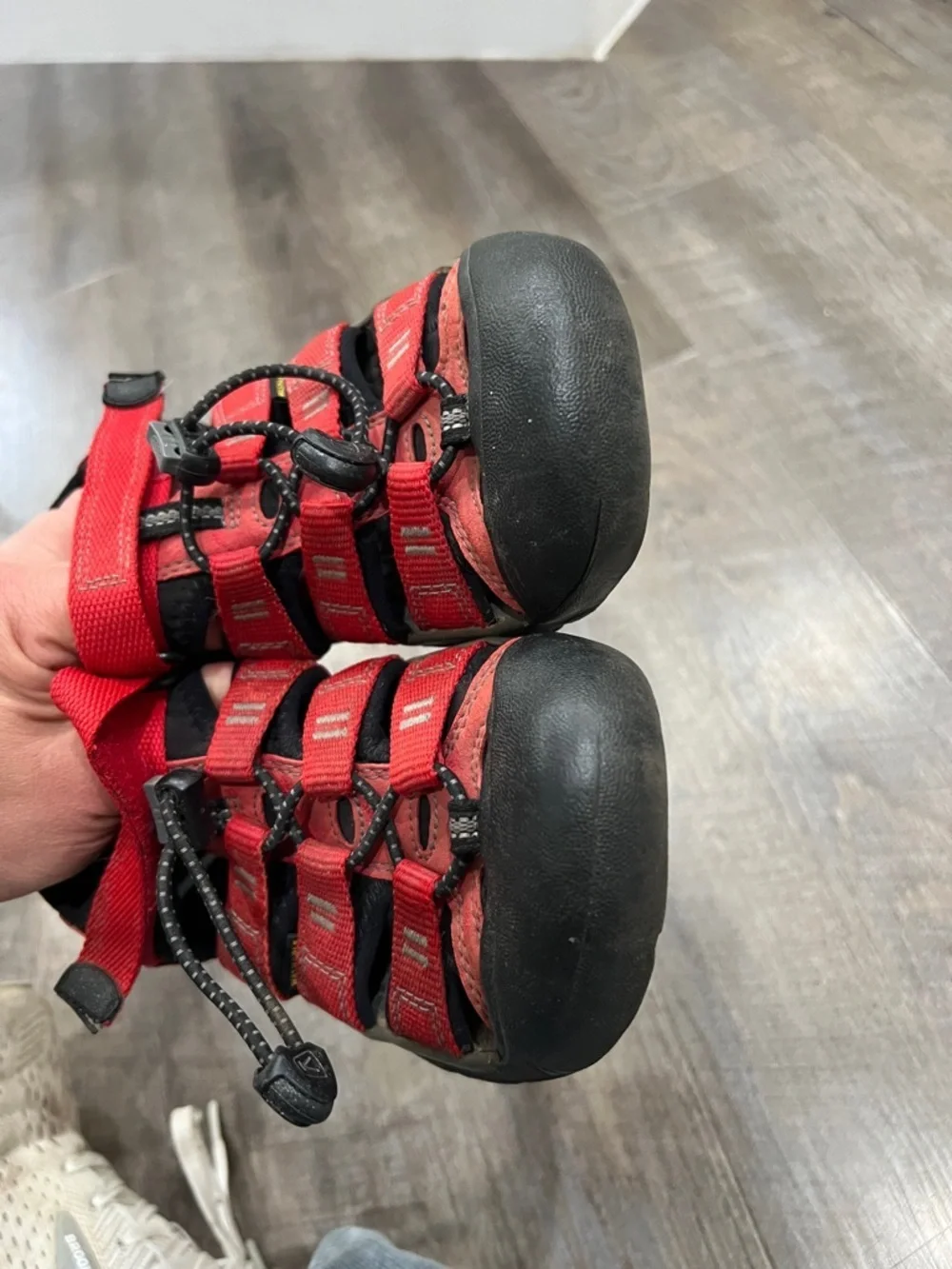 KEEN Kids Red and Black Closed-Toe Outdoor Sandals